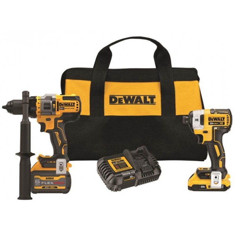 DEWALT 20V MAX 2 Tool Kit Including Hammer Drill/Driver with FLEXV Advantage